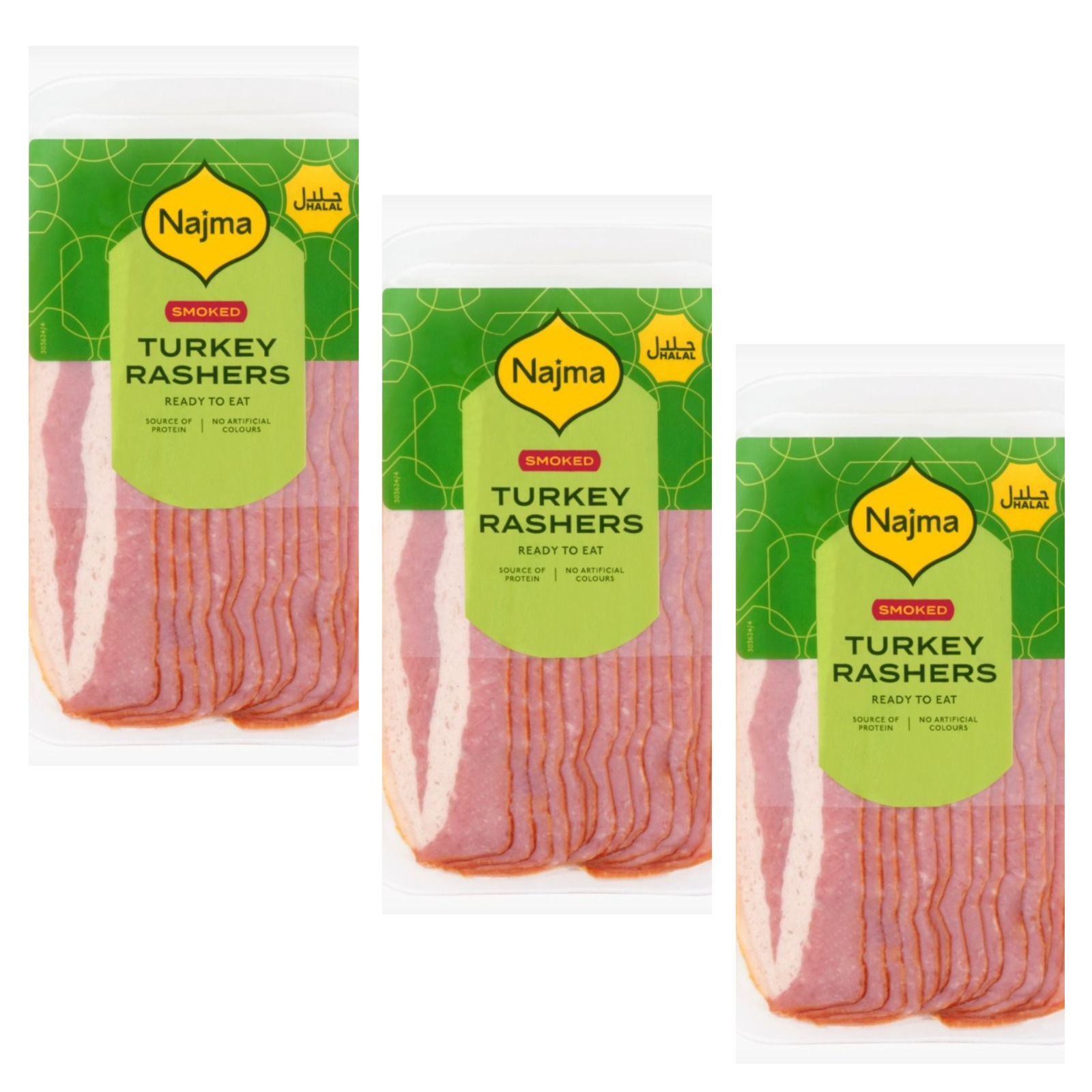 Najma Turkey Rashers 3 x 215g (645g)
